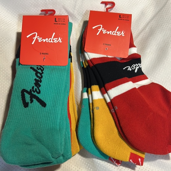 Fender Musical Instruments Socks Bundle 6 Total Pairs Perri’s Unisex Guitars - Picture 2 of 5